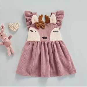 Little Rabbit Wears Boutique Delicate Deer Pink Dress Baby Infant Girls 12-18M